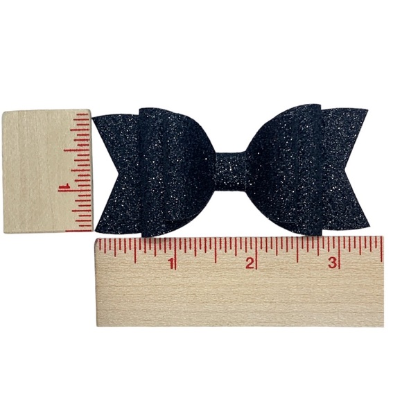 Girls Hair Bow Sparkling Sparkling Christmas Trees - Picture 2 of 3